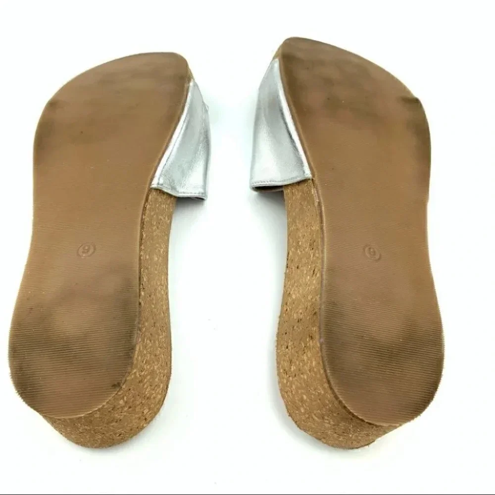 Nine West sandals size 9 Needvaca Italian leather cork platforms vintage 90s y2k
